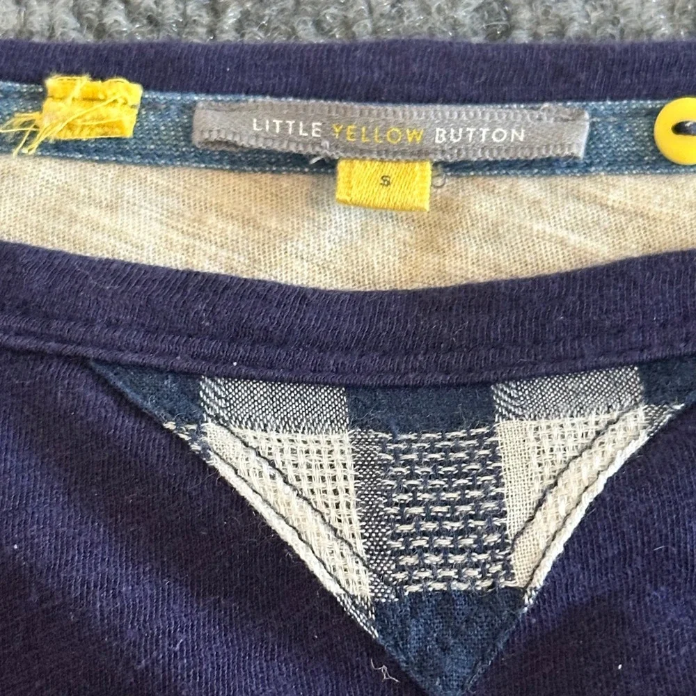 Anthropologie‎ Little Yellow Button Top High Low Hem Long Sleeve Boho Blouse